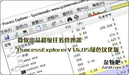 微软出品超级任务管理器ProcessExplorerV15.05绿色汉化版 杂物吧