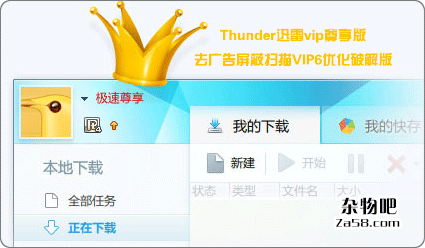 Thunder迅雷vip尊享版去广告屏蔽扫描VIP6优化破解版 杂物吧